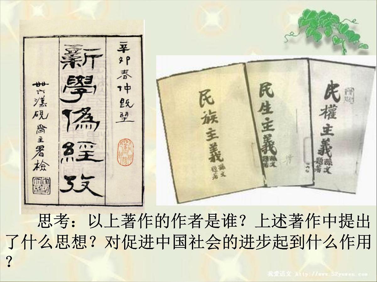 人教版 (新课标)高中历史选修2 6-2《中国资产阶级的民主思想》课件第1页