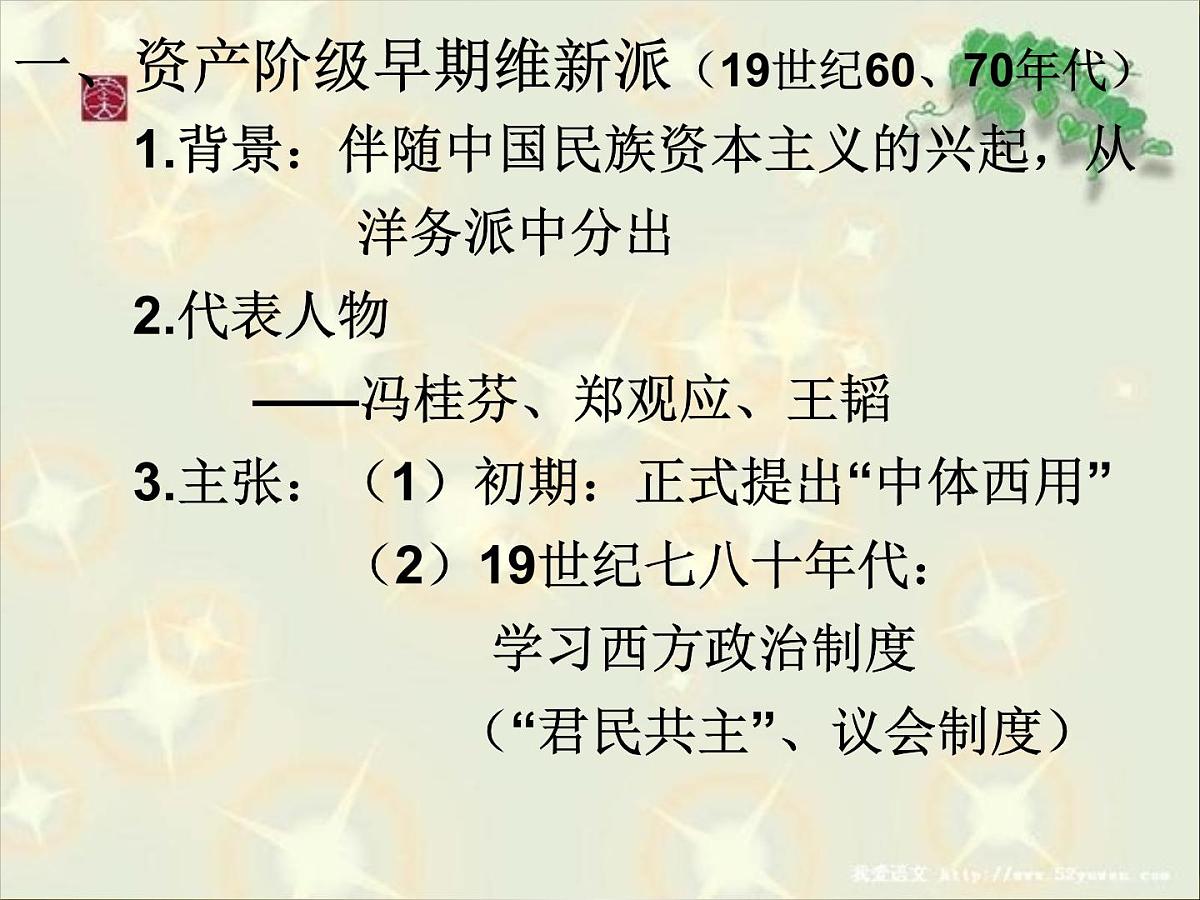 人教版 (新课标)高中历史选修2 6-2《中国资产阶级的民主思想》课件第3页