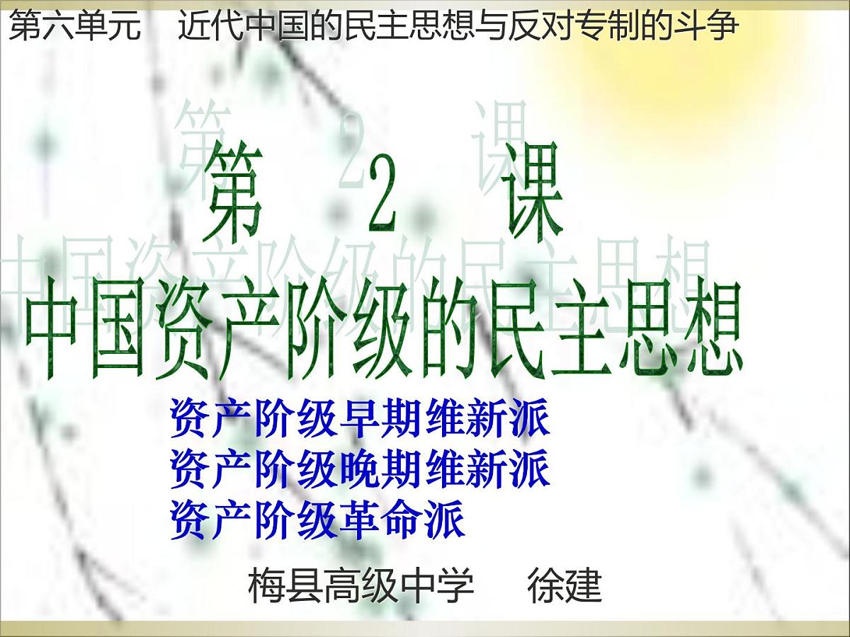 人教版 (新课标)高中历史选修2 6-2《中国资产阶级的民主思想》课件第3页