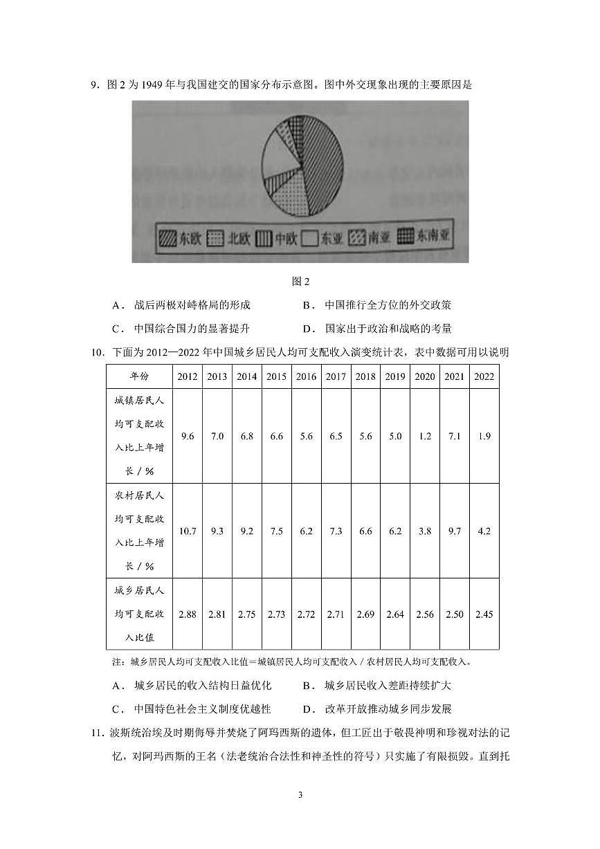 广东省汕头市2025届高三高考模拟第三次模拟-历史试题+答案第3页