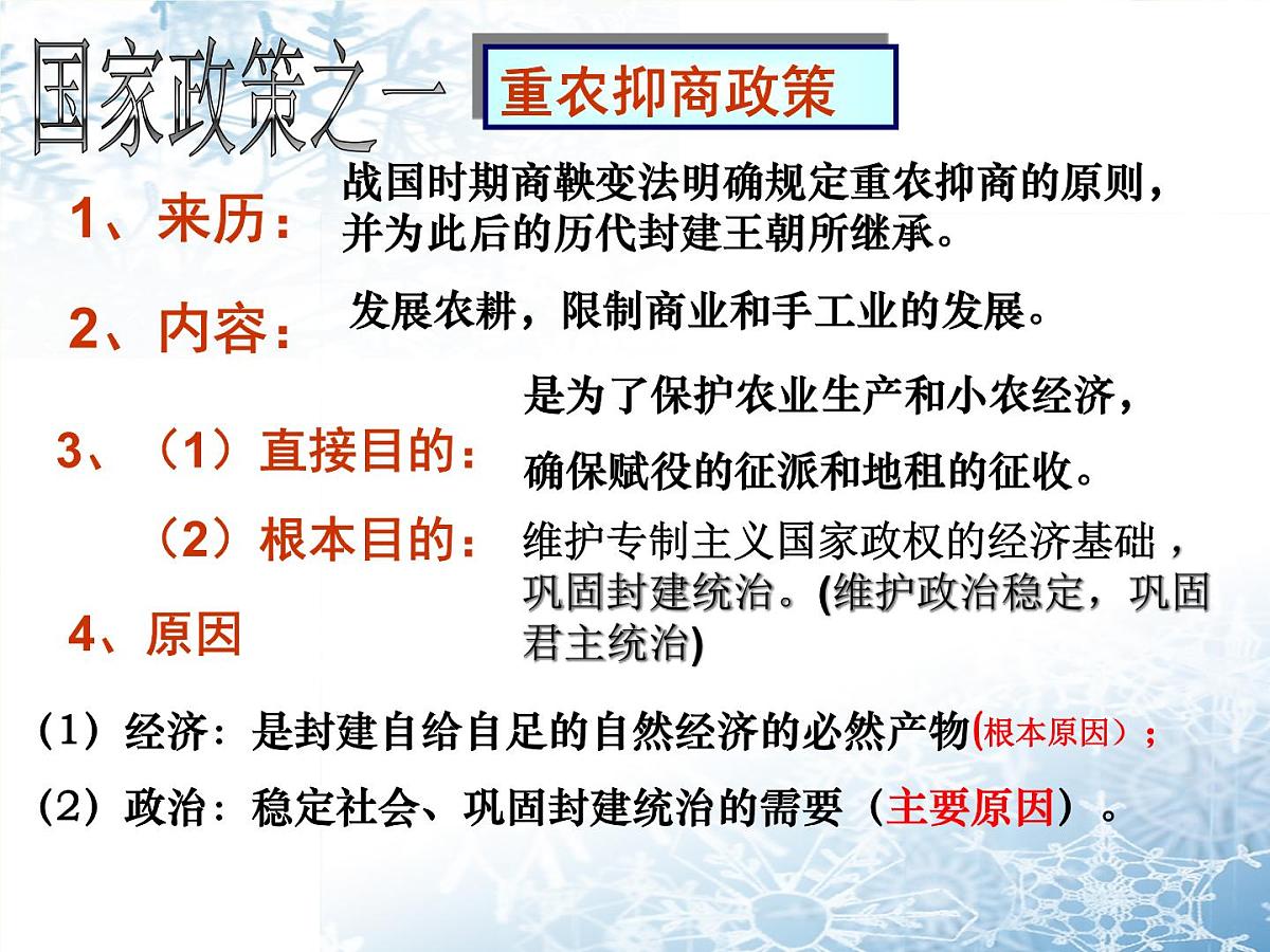 人民版高中历史必修2 1-4《古代中国的经济政策》课件第4页