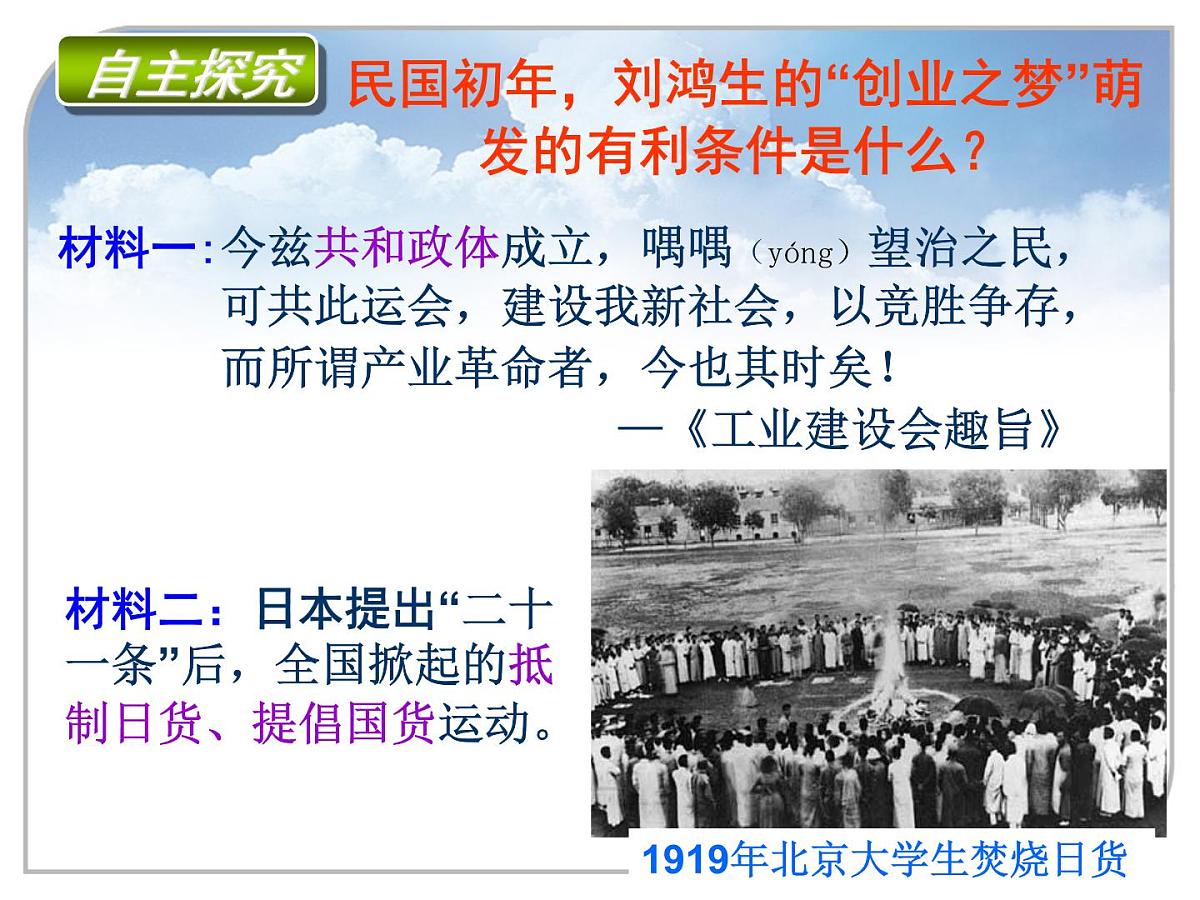 课件—人民版高中历史必修2 2-2《民国时期民族工业的曲折发展》第5页