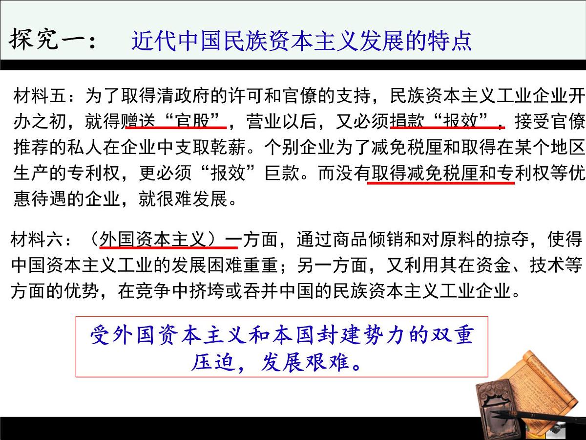 课件—人民版高中历史必修2 2-3《近代中国资本主义的历史命运》第7页