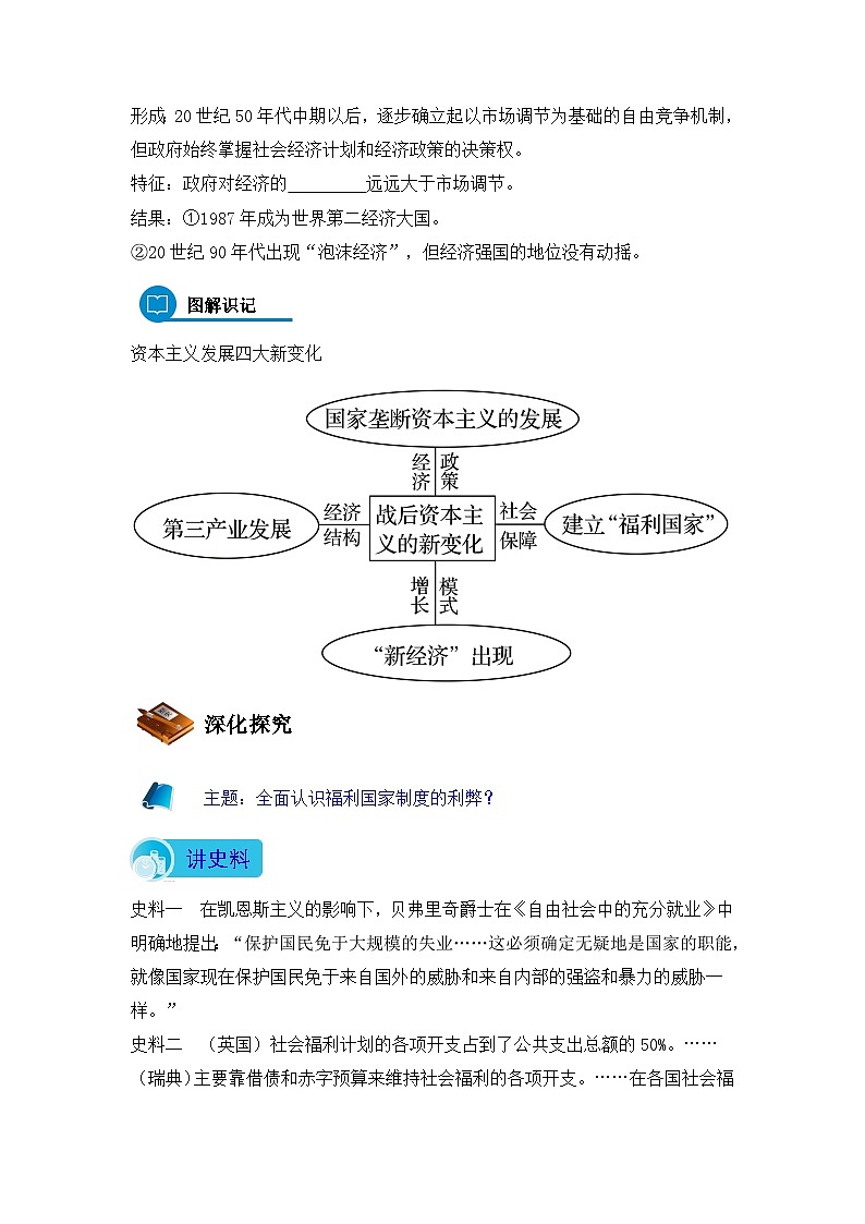 人民版高中历史必修2 6-3《当代资本主义的新变化》导学案第3页