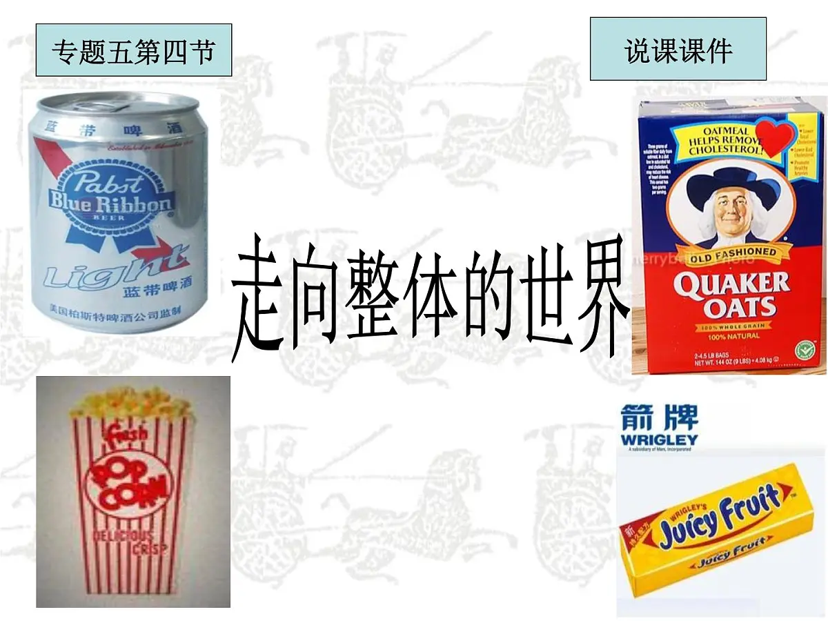 人民版高中历史必修2 5-4《走向整体的世界》说课课件第1页