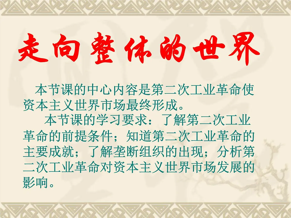 人民版高中历史必修2 5-4《走向整体的世界》课件第1页