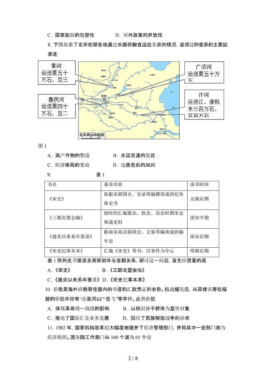 2024_2025学年福建泉州高二第二学期期末考试历史试卷[有答案]第2页