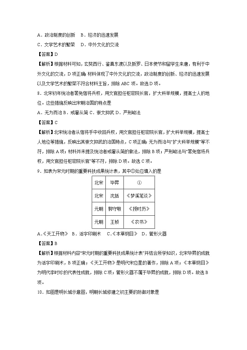 北京市第二次普通高中学业水平合格性考试仿真模拟卷03历史试卷（解析版）第3页