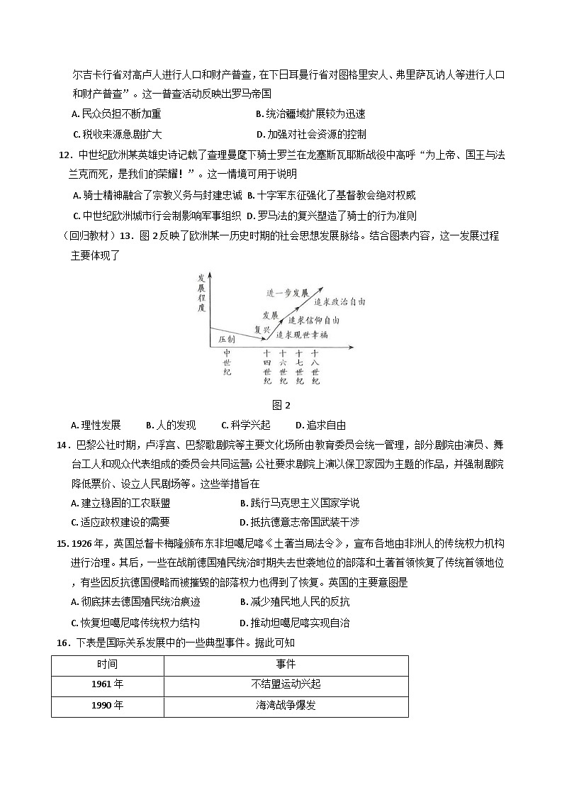 2025届河南省南阳市第一中学校高三下学期第三次模拟考试历史试题(含解析)第3页
