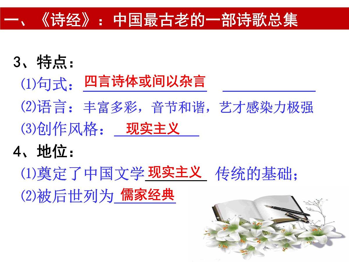 课件—人民版高中历史必修3 2-3《中国古典文学的时代特色》第6页