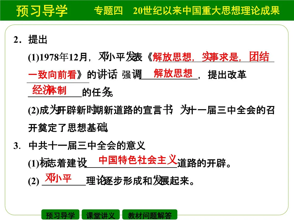 人民版高中历史必修3 4-3《建设中国特色社会主义理论》课件第4页