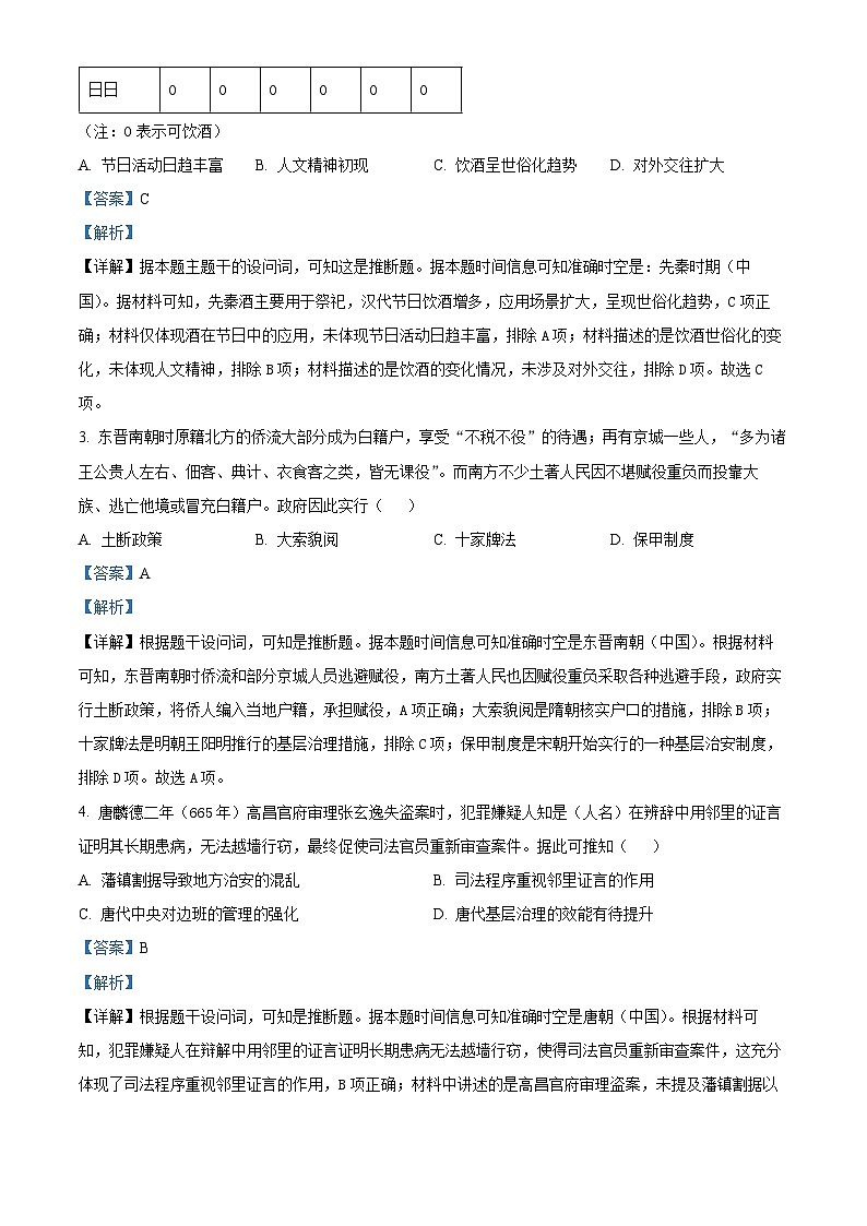 湖北省黄冈市十五校2024-2025学年高二下学期期中联考历史试题（解析版）第3页