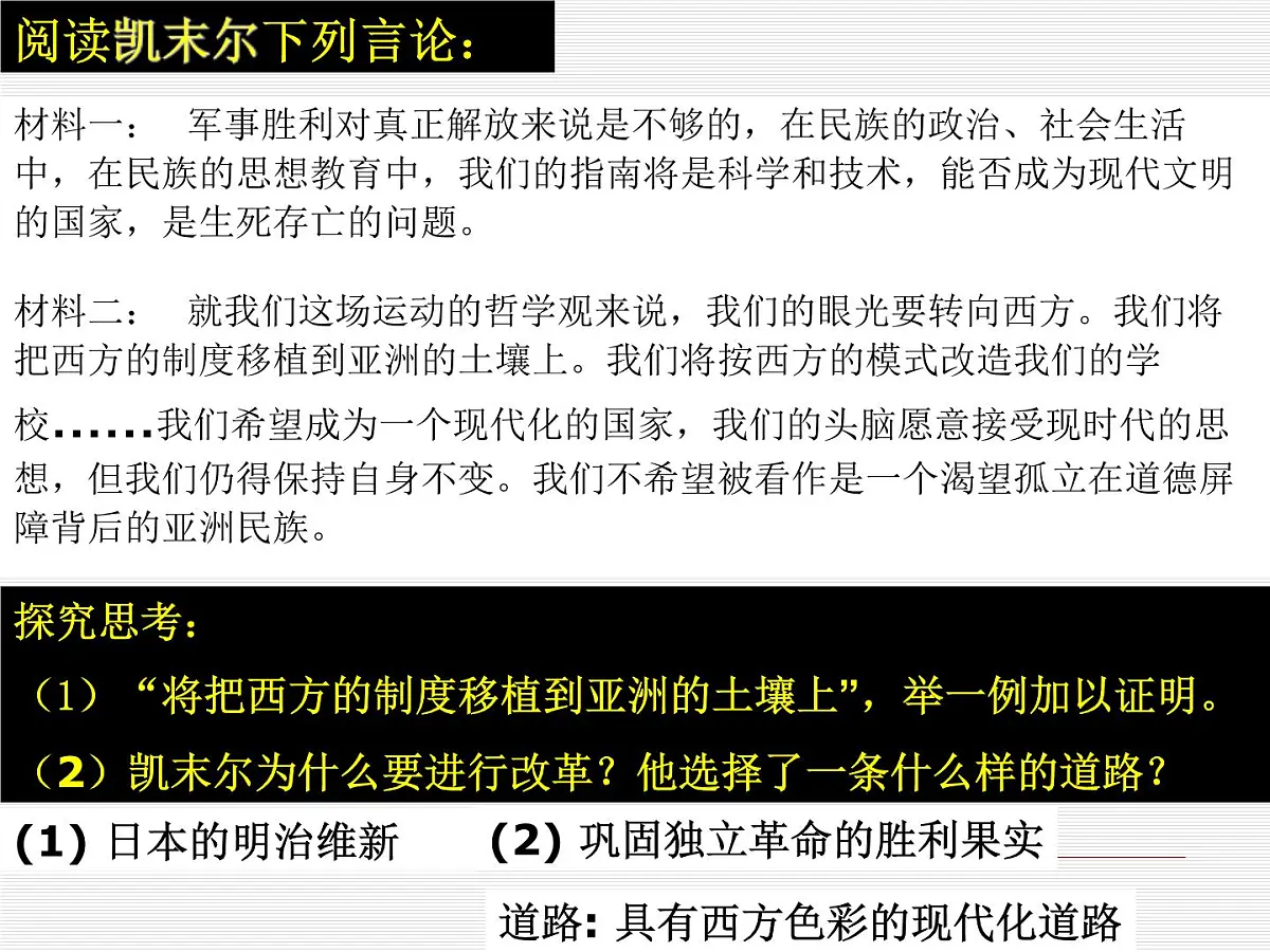 人民版高中历史选修4 4-4《“土耳其之父”凯末尔》课件第7页