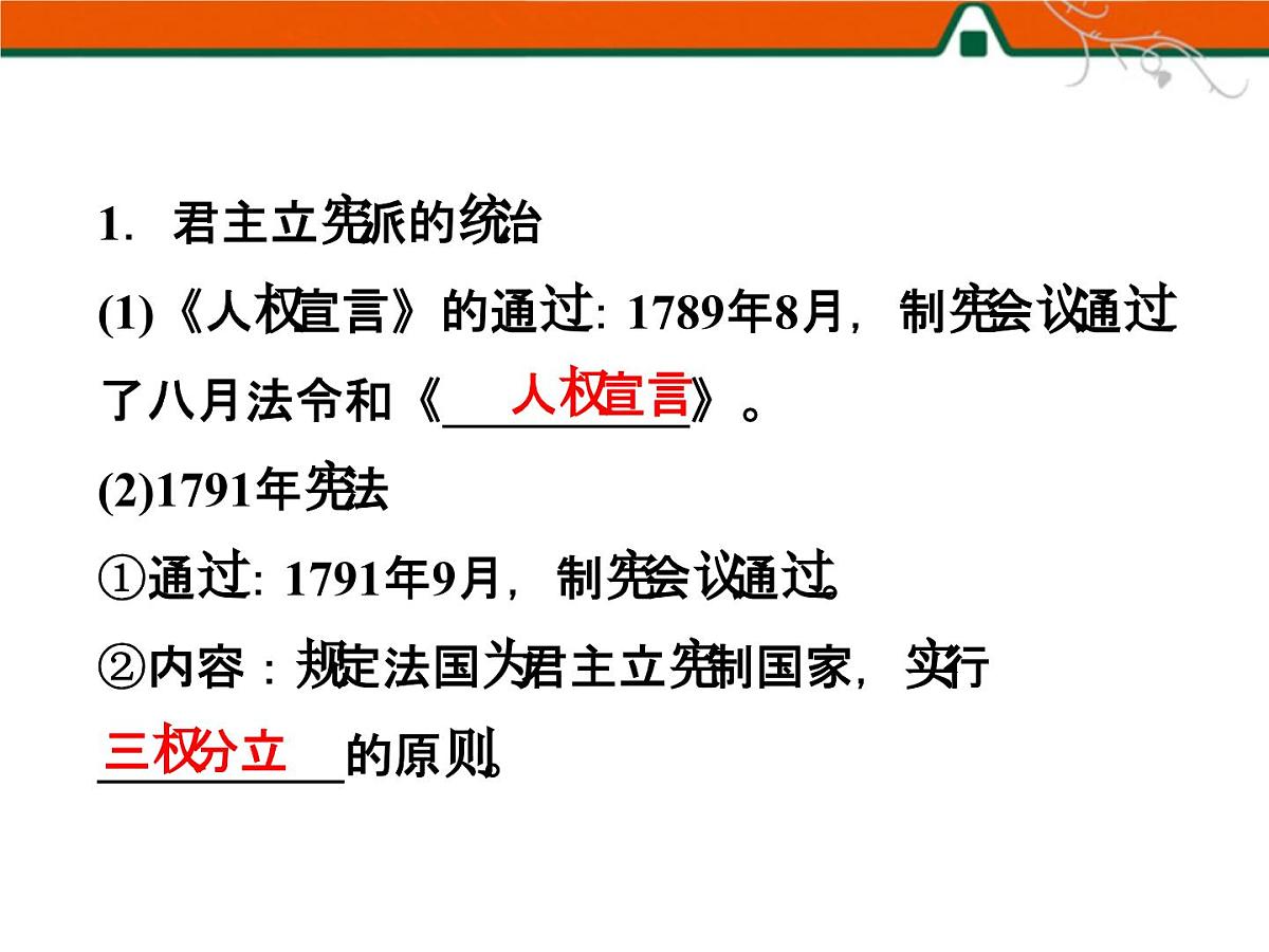 人民版高中历史选修2 3-3《法国人民的民主追求》课件第8页