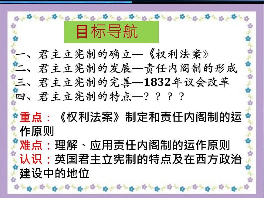 课件—岳麓版高中历史必修1 3-8《英国的制度创新》第5页