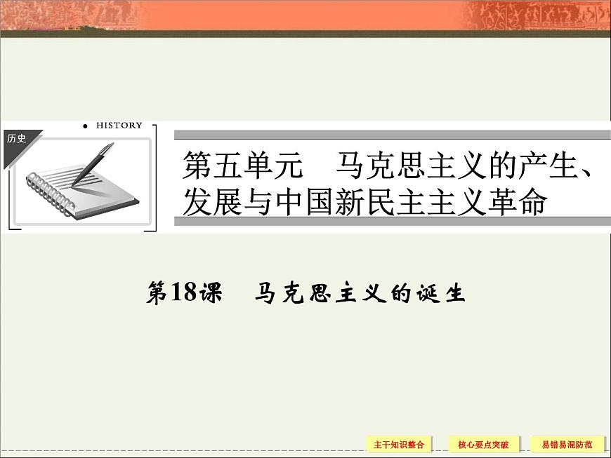 岳麓版高中历史必修1 5-18《马克思主义的诞生》课件第1页