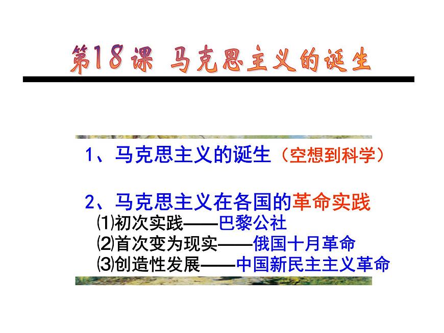 岳麓版高中历史必修1 5-18《马克思主义的诞生》课件第2页