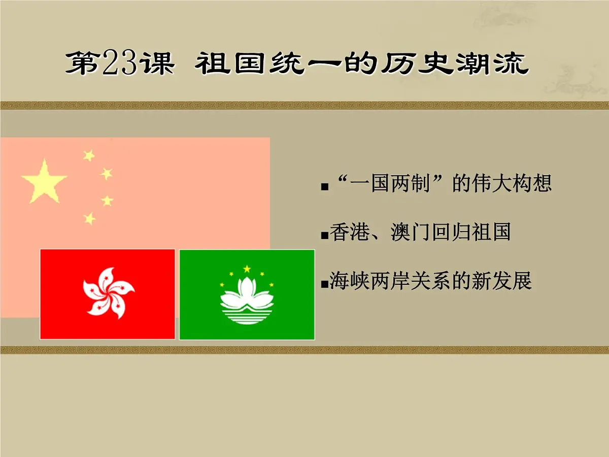 岳麓版高中历史必修1 6-23《祖国统一的历史潮流》课件第1页