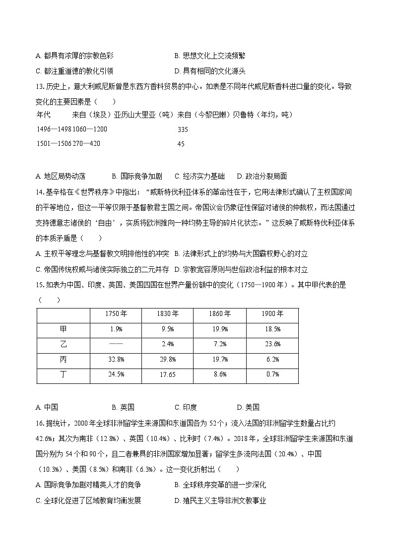2025年广西高考历史仿真试卷（5月份）（含答案）第3页