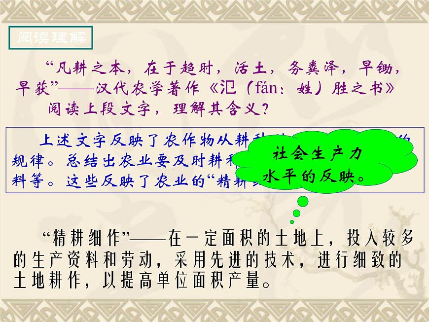 岳麓版高中历史必修2 1-1《精耕细作农业生产模式的形成》课件第3页