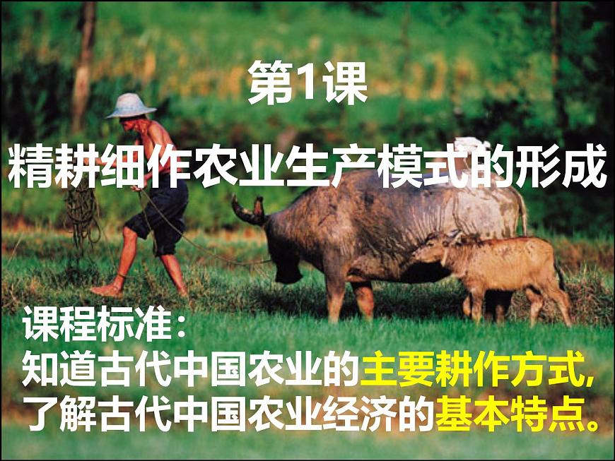 岳麓版高中历史必修2 1-1《精耕细作农业生产模式的形成》课件第1页