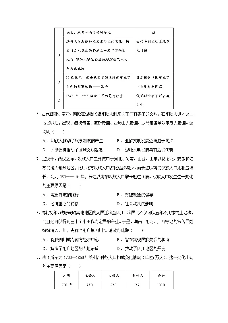 2023—2024学年度广西壮族自治区桂林市高二第二学期期中考试历史试题（含答案）第2页