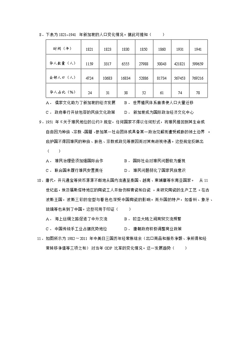 2024—2025学年度广东省深圳市高二第二学期期中考试历史试题（含答案）第3页
