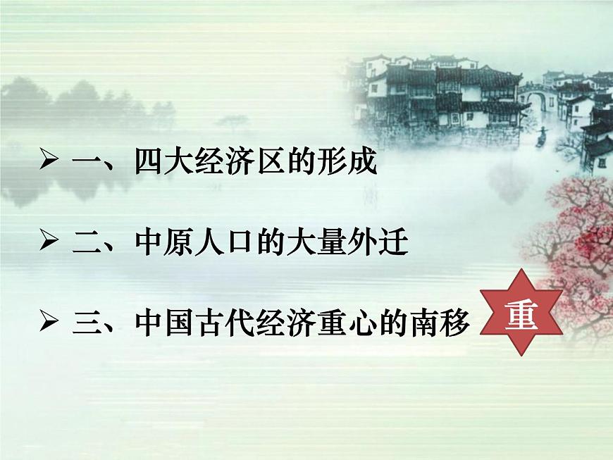 课件—岳麓版高中历史必修2 1-3《区域经济和重心的南移》第2页