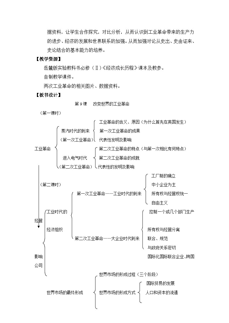 岳麓版高中历史必修2 2-9《改变世界的工业革命》教案第2页