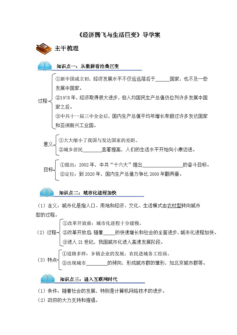 岳麓版高中历史必修2 4-21《经济腾飞与生活巨变》导学案第1页