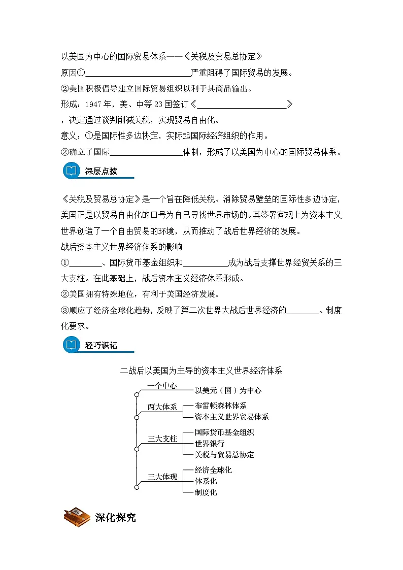 岳麓版高中历史必修2 5-23《战后资本主义世界经济体系的形成》导学案第2页