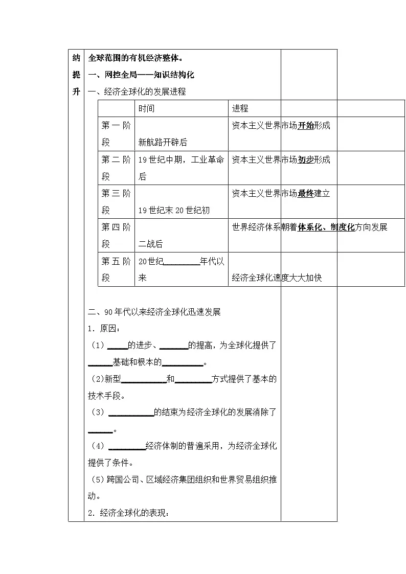 岳麓版高中历史必修2 5-26《经济全球化的趋势》导学案第2页