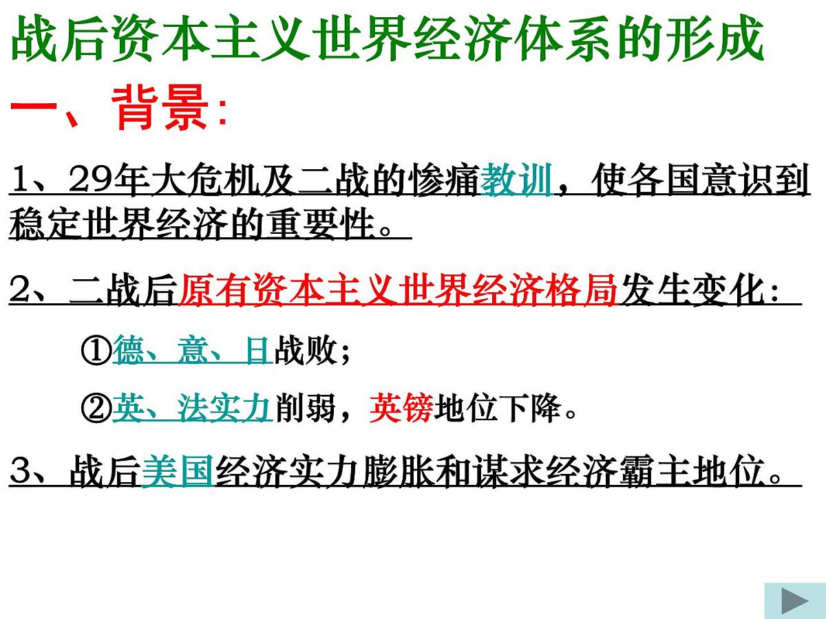 岳麓版高中历史必修2 5-23《战后资本主义世界经济体系的形成》课件第5页