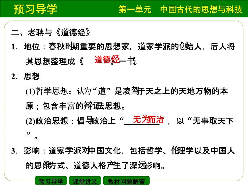 岳麓版高中历史必修3 1-1《孔子与老子》课件第7页