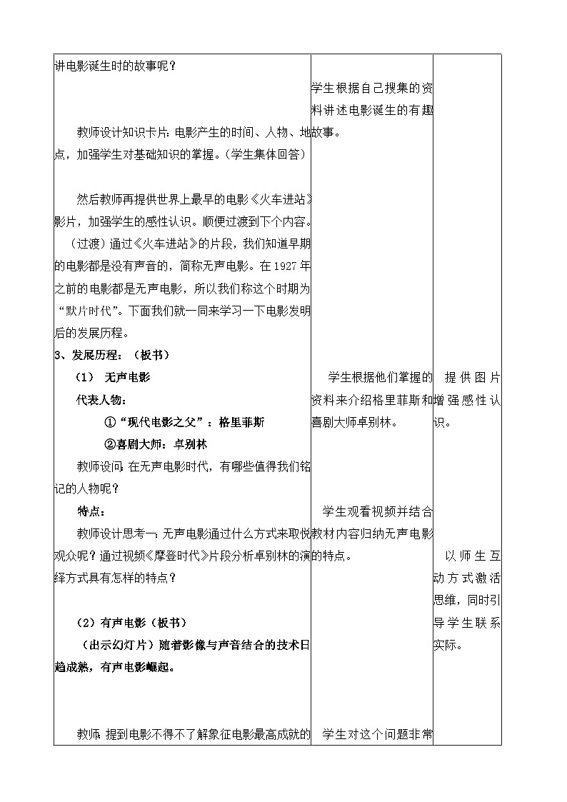 岳麓版高中历史必修3 4-19《电影与电视》教案第3页