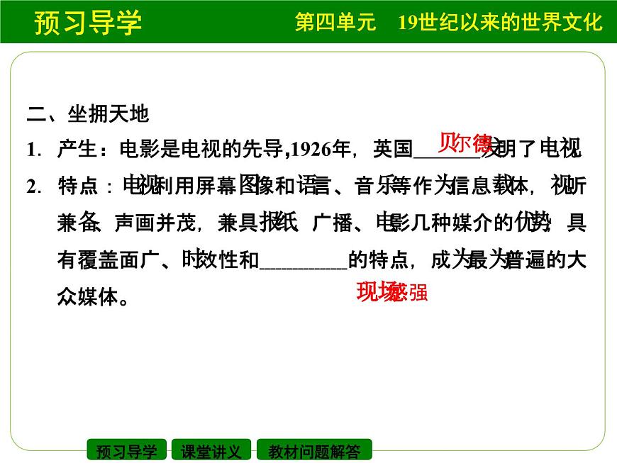 岳麓版高中历史必修3 4-19《电影与电视》课件第6页
