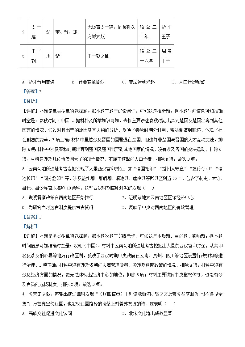 湖北省2025届高三历史上学期10月联考试题含解析第2页