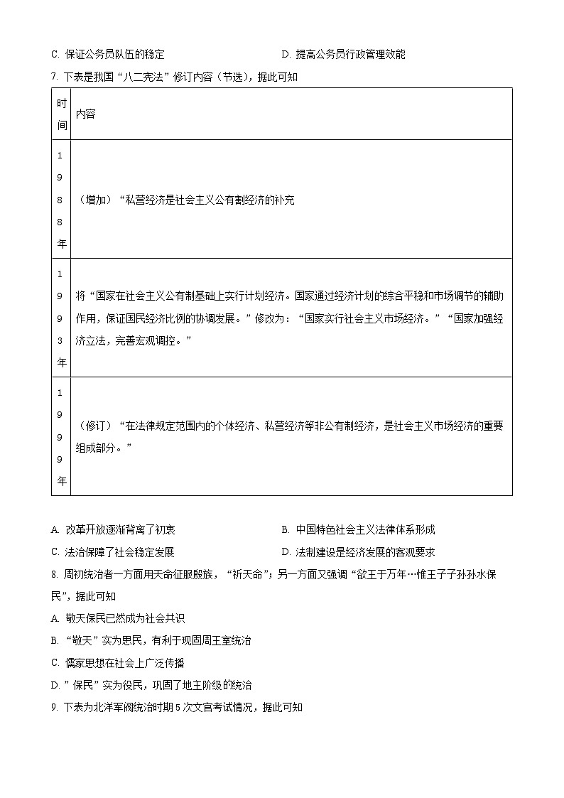 精品解析：湖南省郴州市桂阳县第三中学2023-2024学年高二下学期期末模拟历史试题（原卷版）第2页