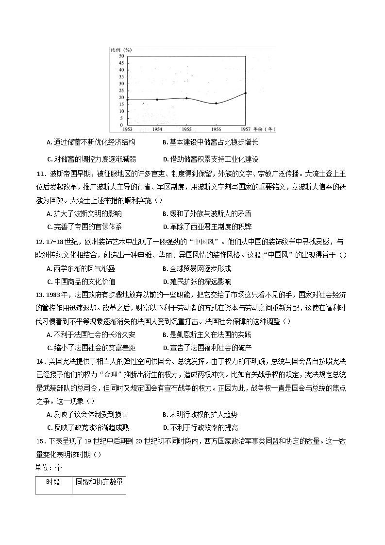宁夏回族自治区石嘴山市第一中学2024-2025学年高二下学期6月月考历史试题（含答案）第3页