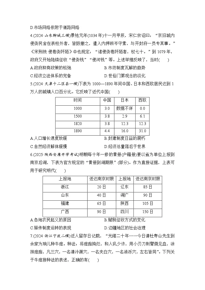 2026年高考历史一轮复习：选择性必修2经济与社会生活 模块测试卷（含答案解析）第2页