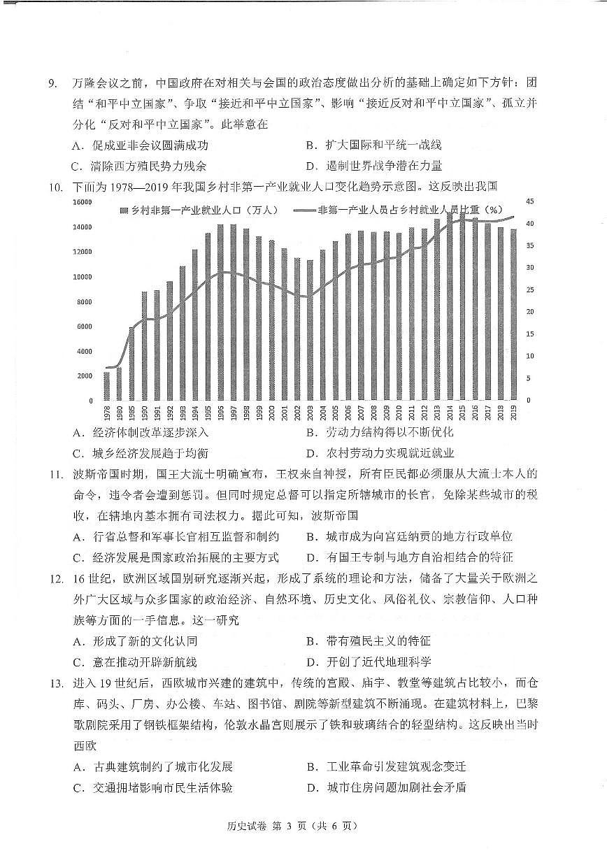 黄石二中2025届高三下学期适应性考试（一）历史试卷【含答案】第3页