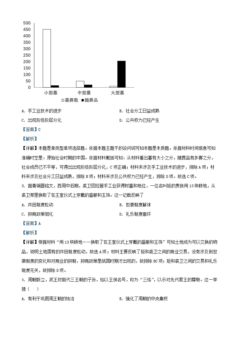 重庆市2024_2025学年高一历史上学期第一学月考试试题含解析第2页