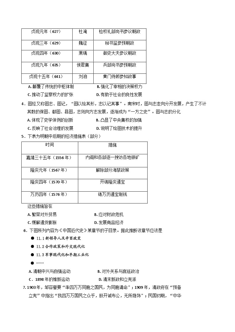 湖北省武汉市新洲区部分学校2024-2025学年高二下学期期末质量检测历史试题（含答案）第2页