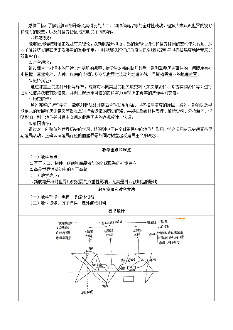 2024-2025学年统编版（2019）必修中外历史纲要下 第7课 全球联系的初步建立与世界格局的演变（教学设计）第2页