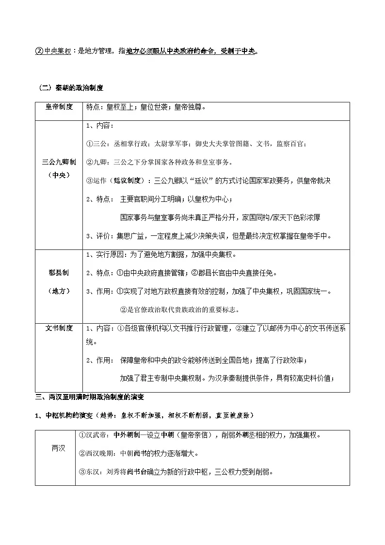 2026年高考历史一轮复习：统编版（2019）选择性必修1国家制度和社会治理 讲义第3页