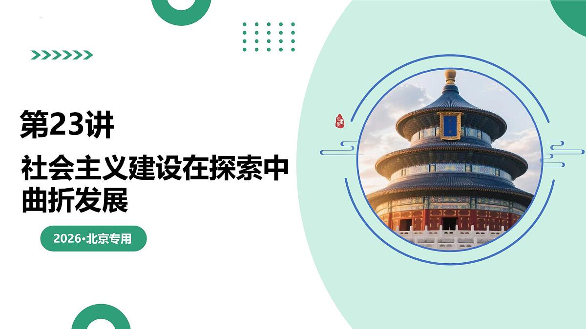 第23讲 社会主义建设在探索中曲折发展（复习课件）（北京专用）-2026届高考历史一轮复习第1页