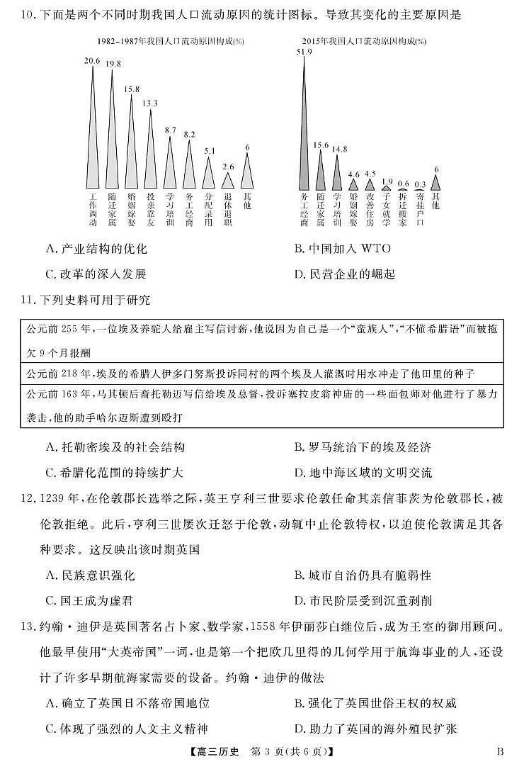 安徽省2025届高三历史下学期4月质量检测pdf第3页