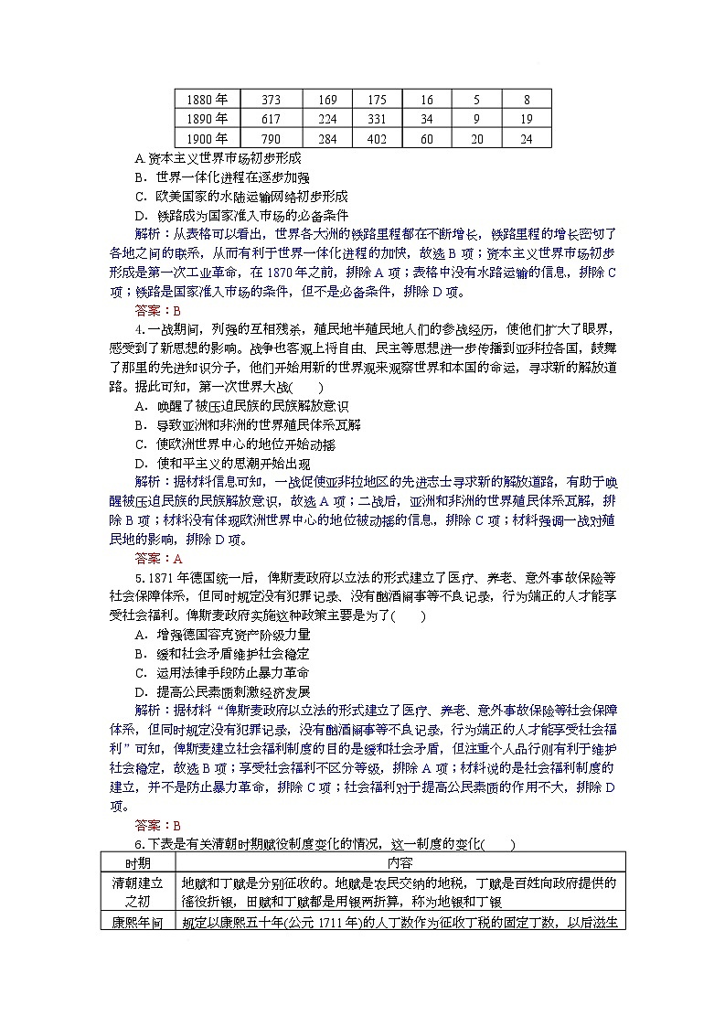 高二历史试题解析板第2页