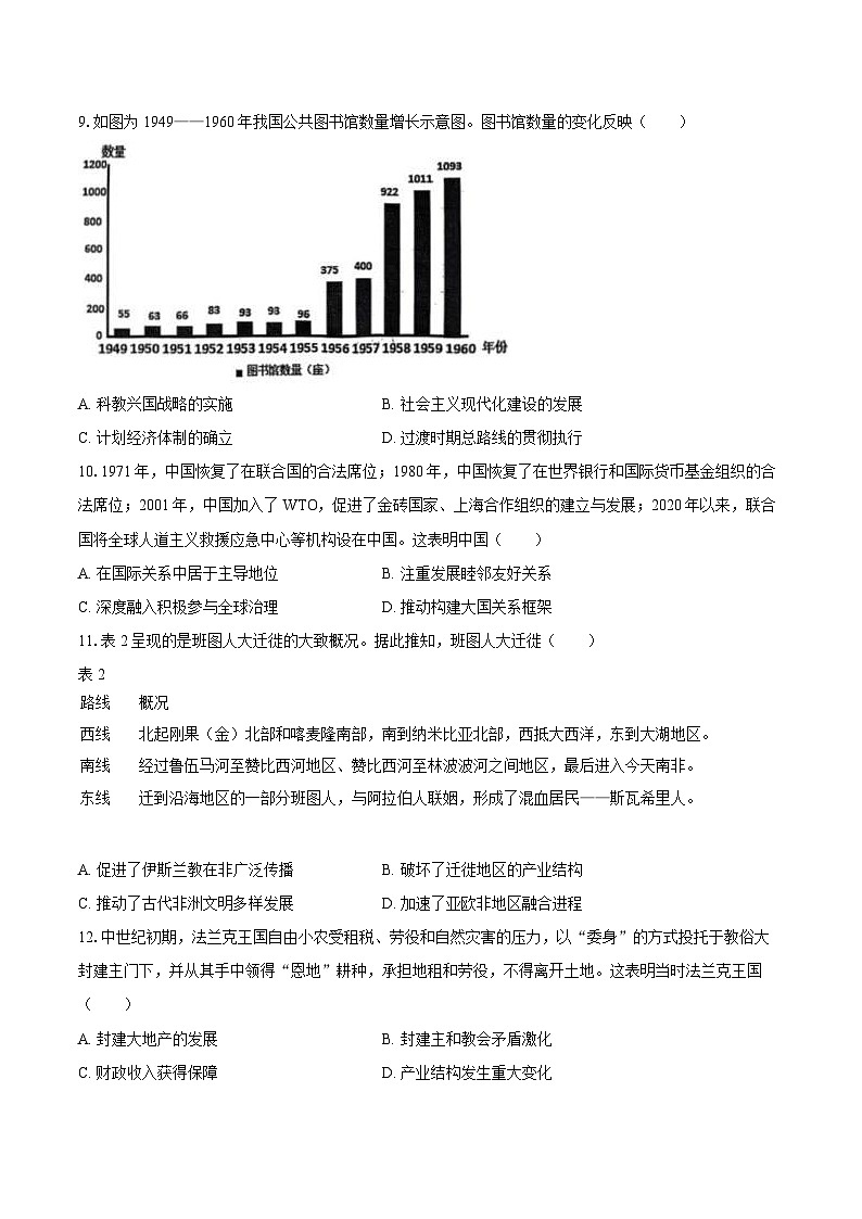 湖北省武汉市新洲区部分学校2024-2025学年高二（下）期末历史试卷第3页