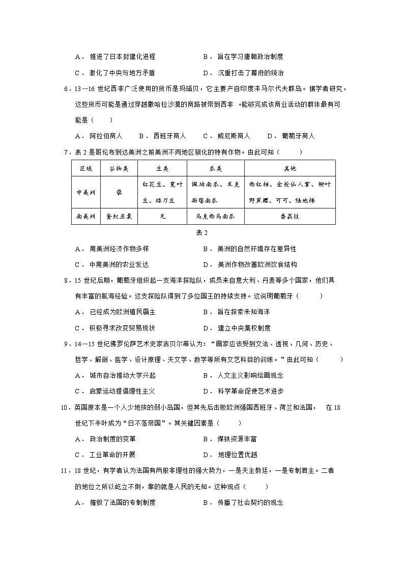 广东省佛山市2024—2025学年度高一下学期期末考试历史试题（含答案）第2页